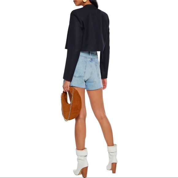 NEW Frame Le Ultra Baggy Distressed Denim Shorts 29 Blue - Picture 2 of 8